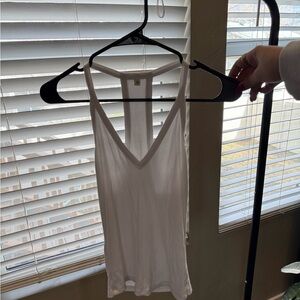 White Sleeveless V-Neck Top